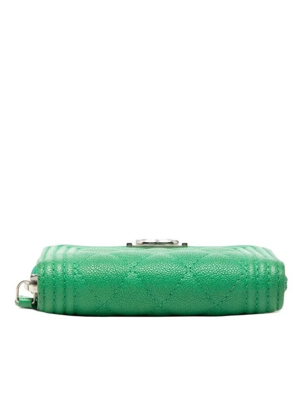 Chanel CC Logo Boy Coin Purse Green Caviar Leather - Picture 3 of 7